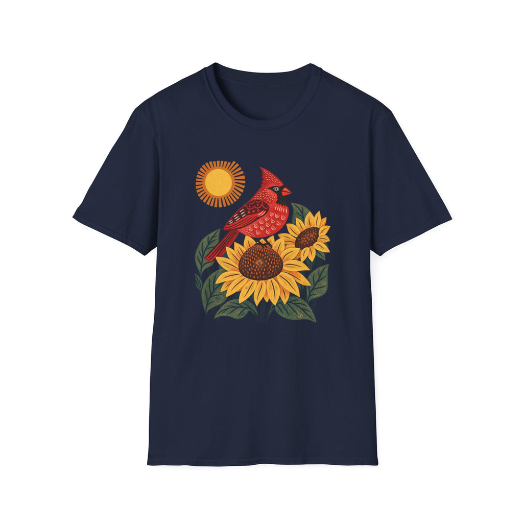 Red Cardinal Sunflowers T-Shirt