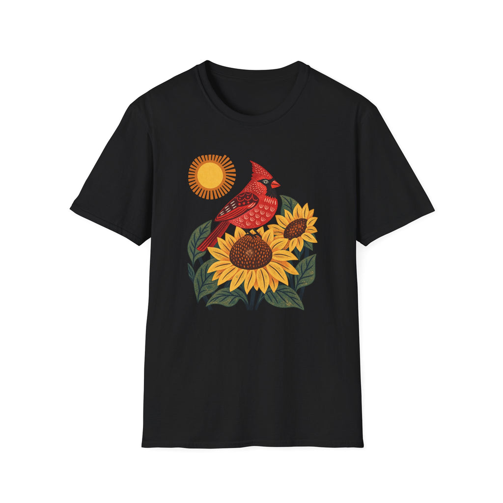Red Cardinal Sunflowers T-Shirt