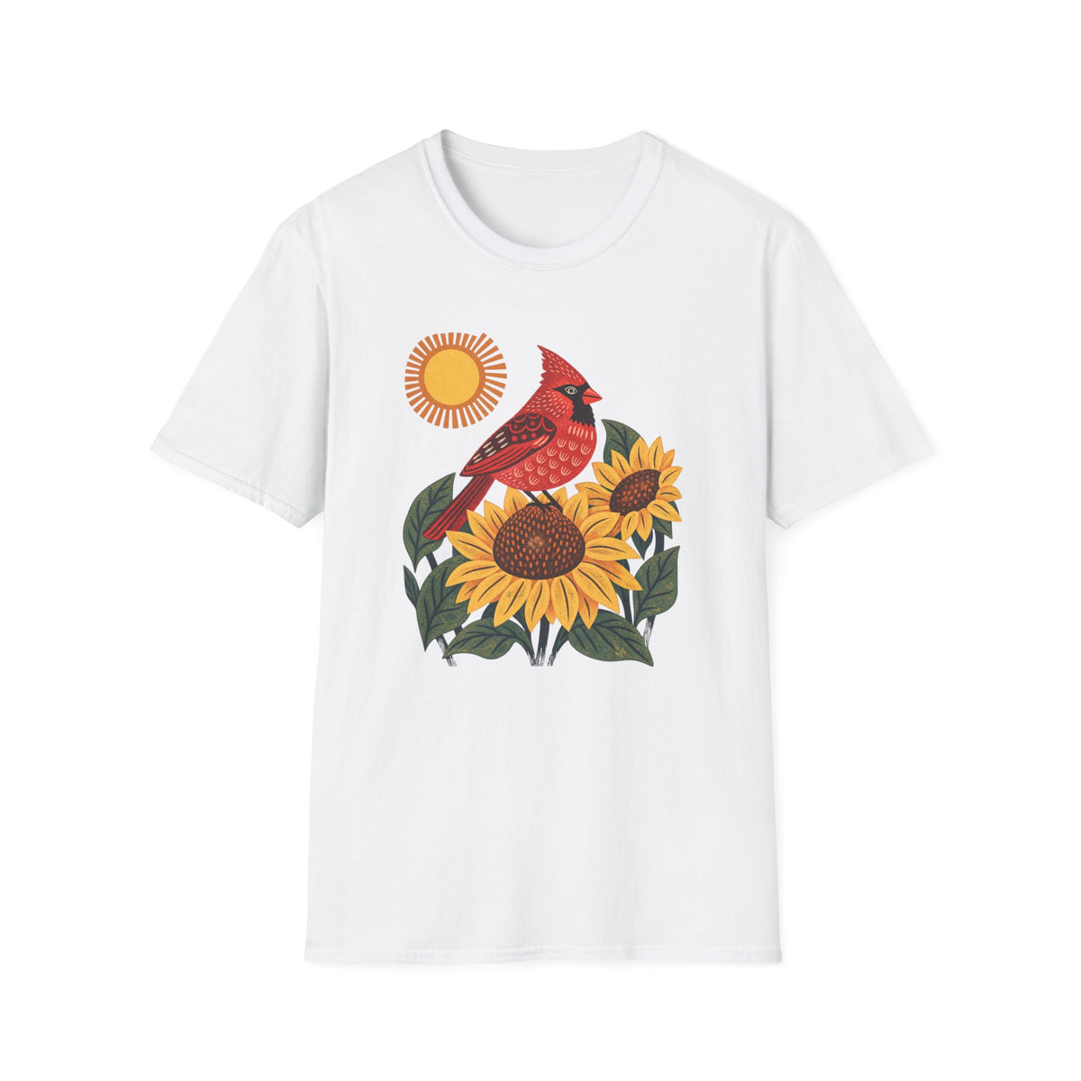 Red Cardinal Sunflowers T-Shirt