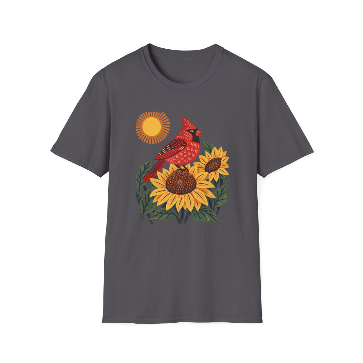 Red Cardinal Sunflowers T-Shirt