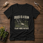 Turf Scam V-Neck Tee in Black