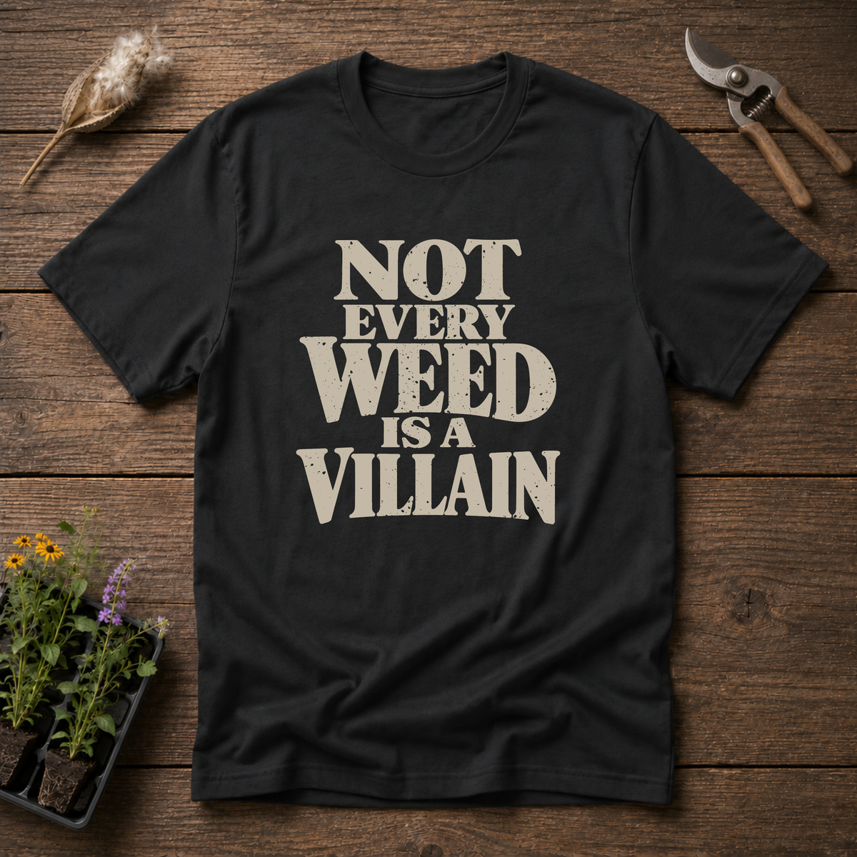 Weeds Aren't Villains T-Shirt in Black