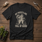 Seed-Filled Pockets T-Shirt in Black