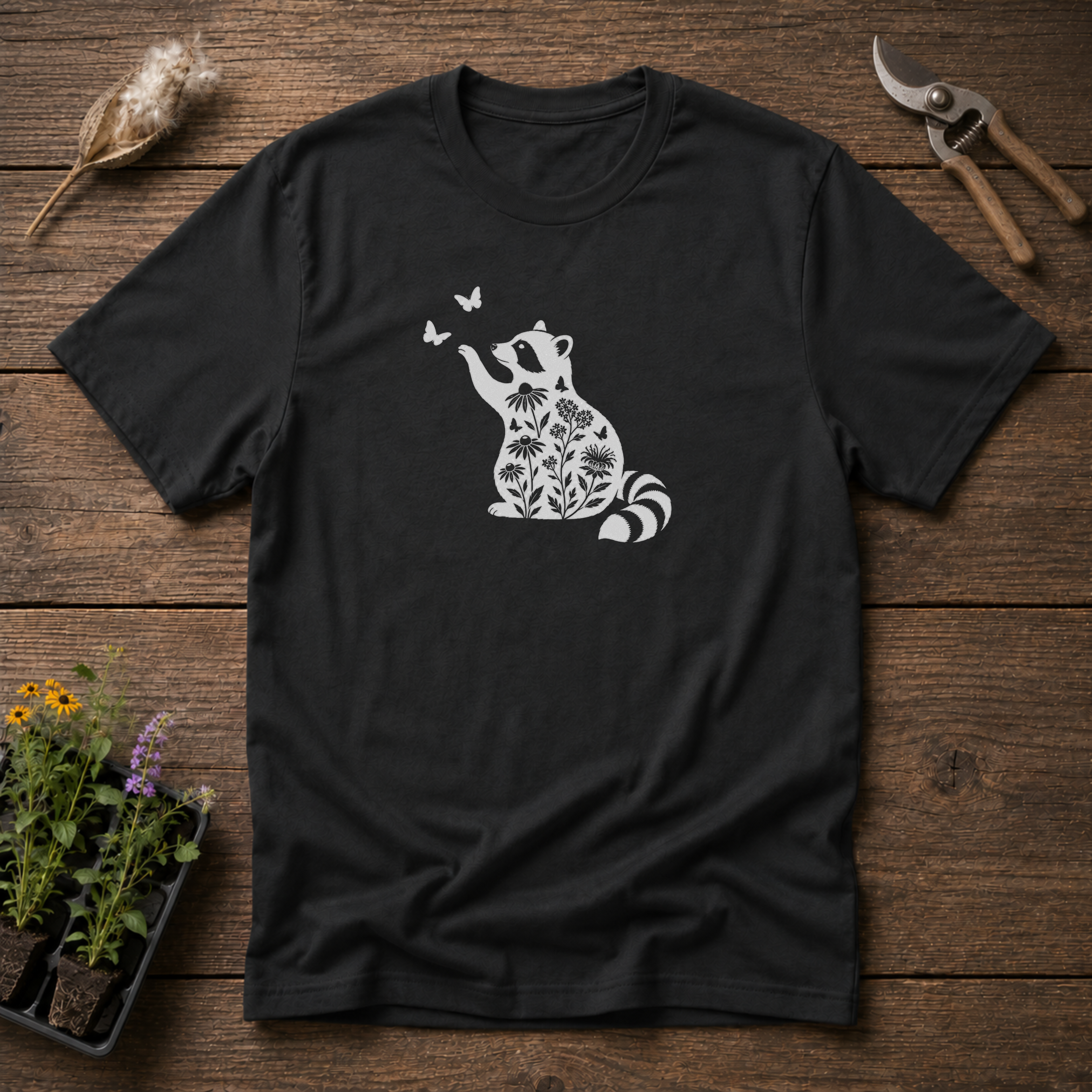 Raccoon & Native Blooms T-Shirt