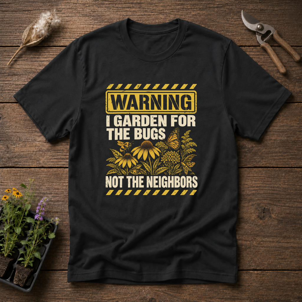 Bugs Over Neighbors T-Shirt in Black