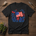 Floral American Flag T-Shirt