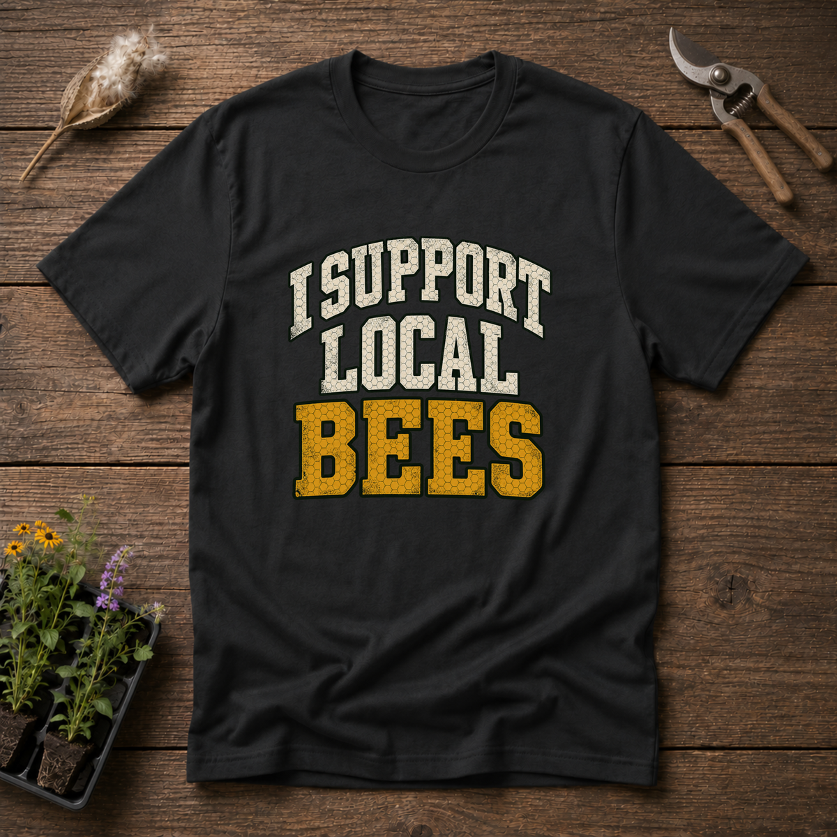Support Local Bees T-Shirt in Black