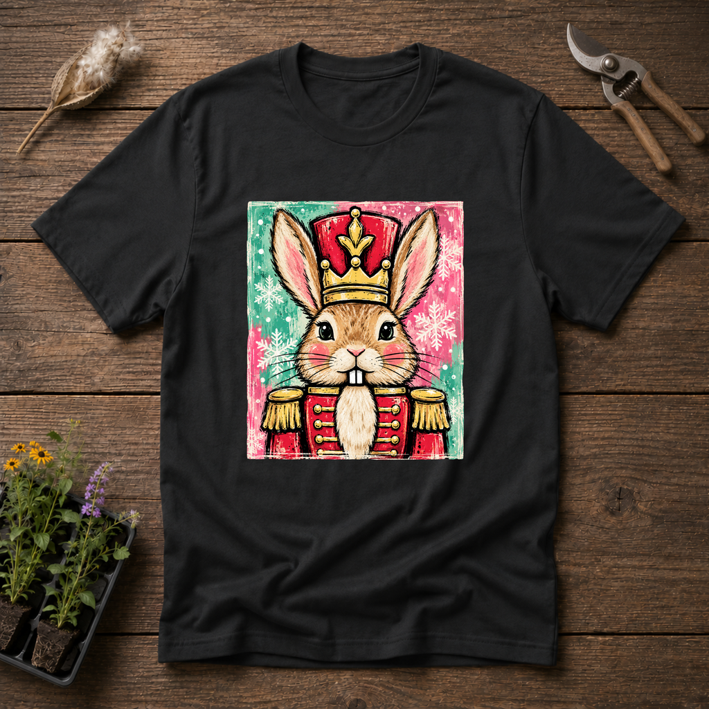 Cute Hare Nutcracker T-Shirt in Black