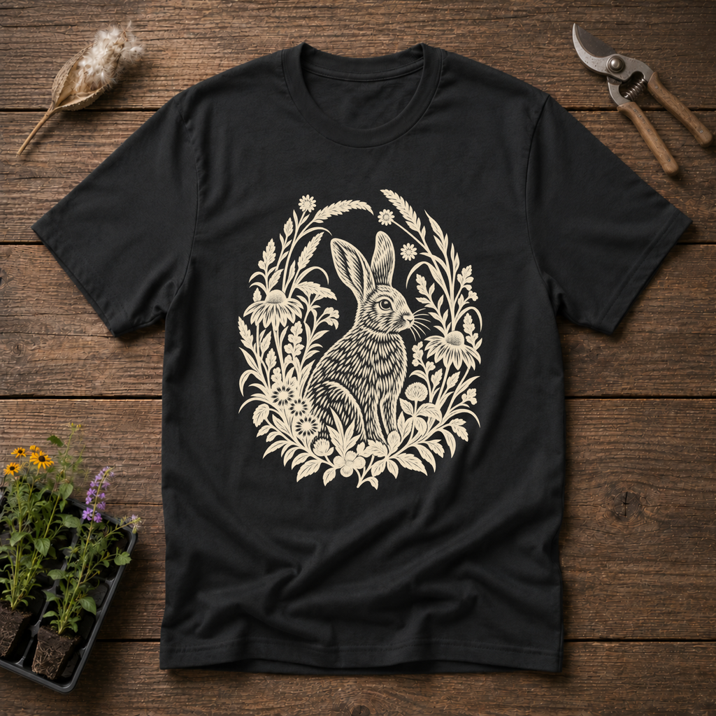 Meadowland Hare T-Shirt in Black