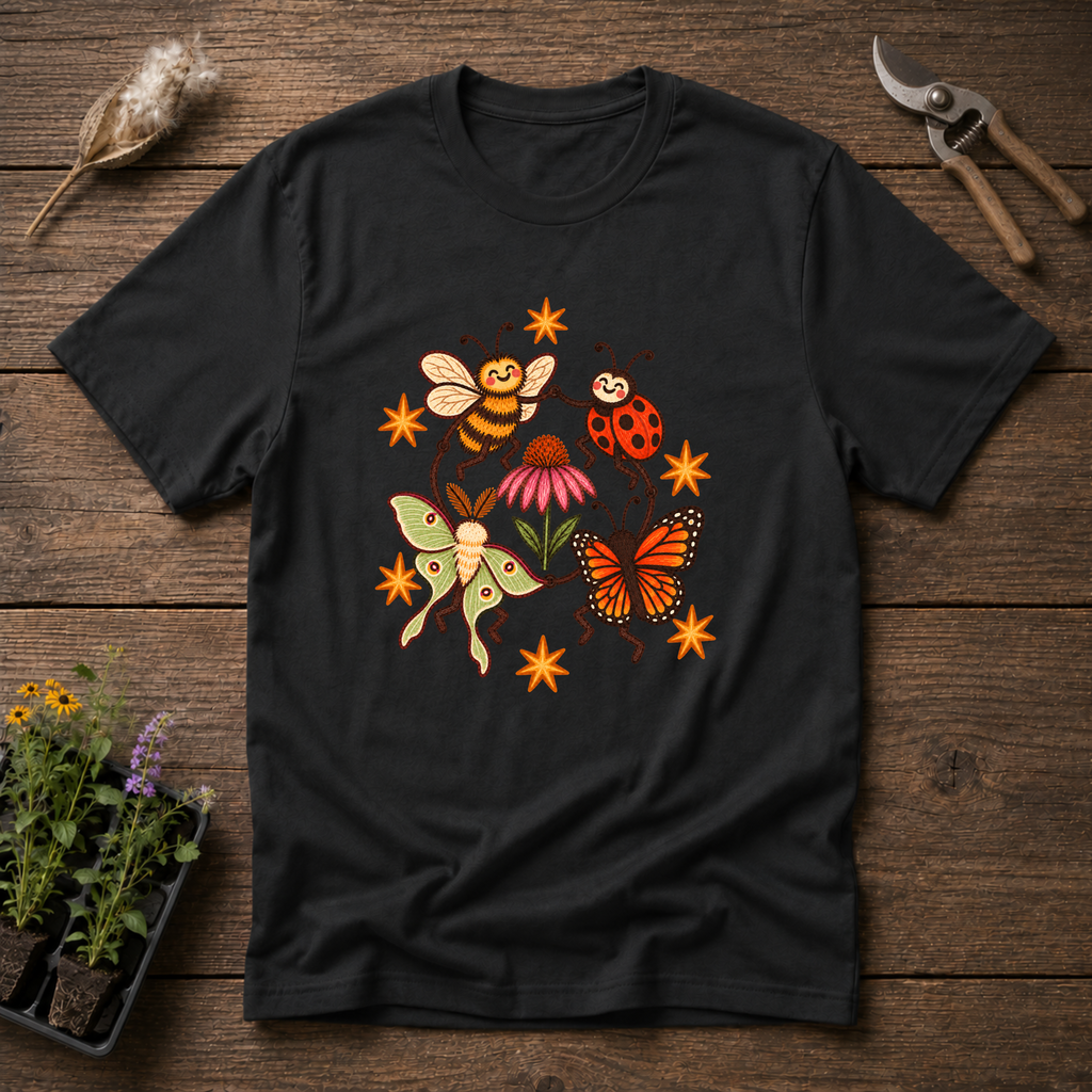 Dancing Pollinators T-Shirt in Black