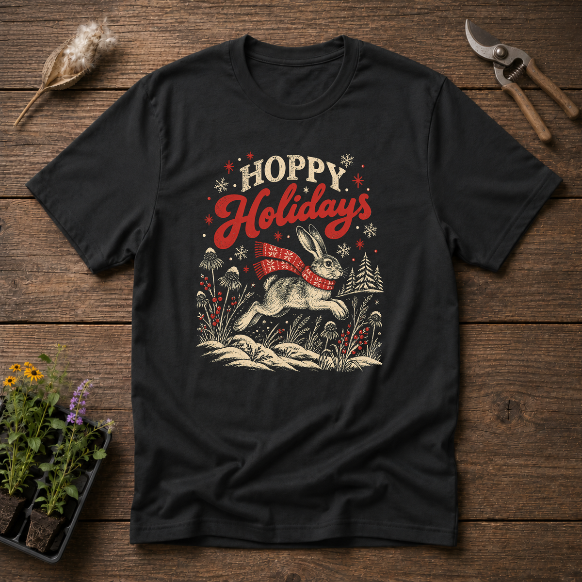 Hoppy Holidays T-Shirt in Black