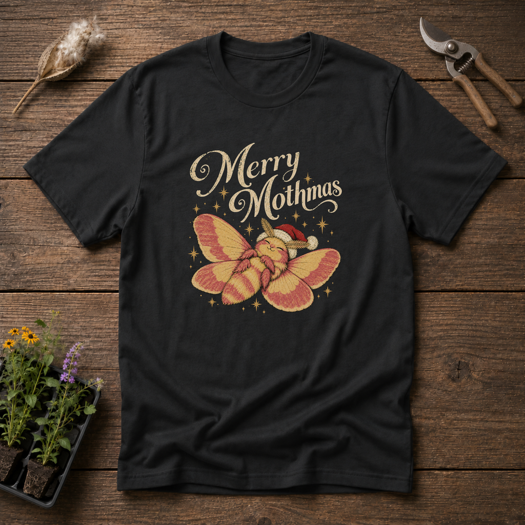 Merry Mothmas T-Shirt in Black