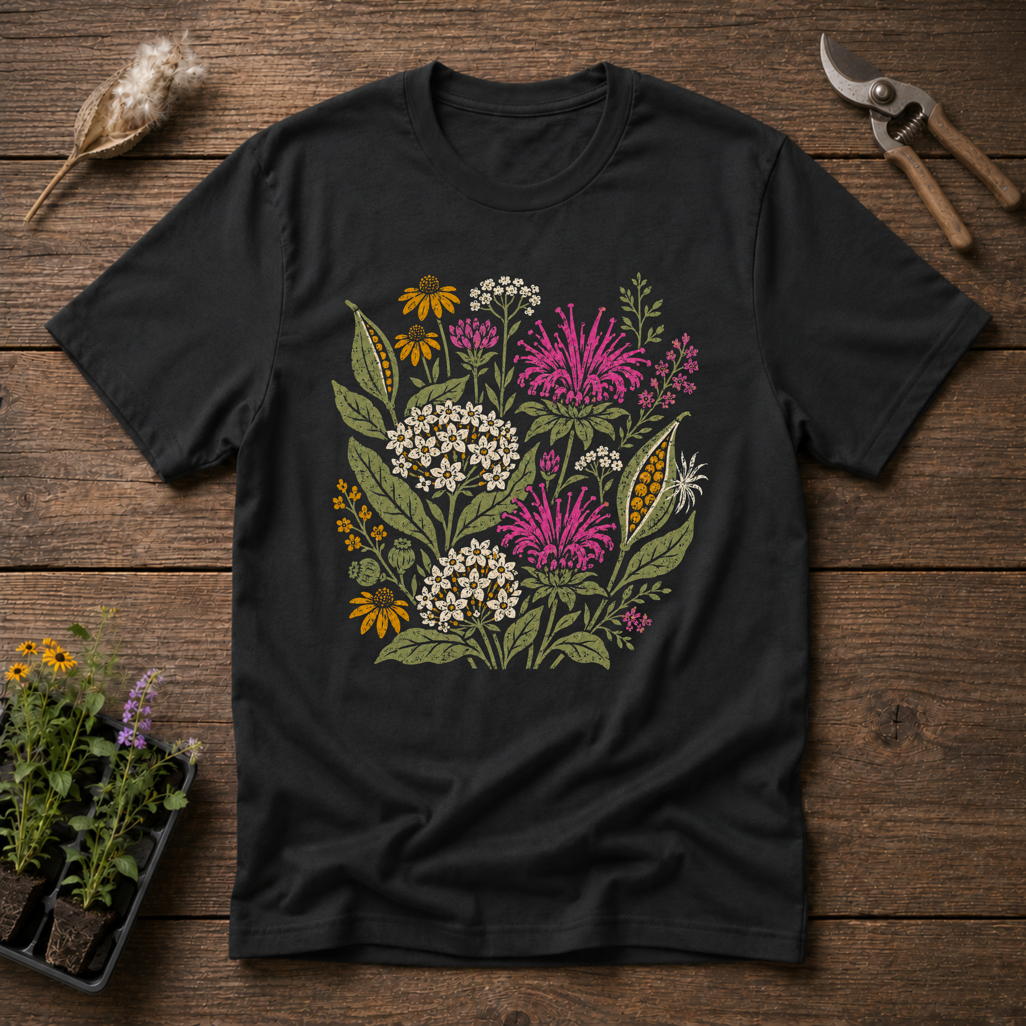 Vintage Botanical Wildflowers T-Shirt