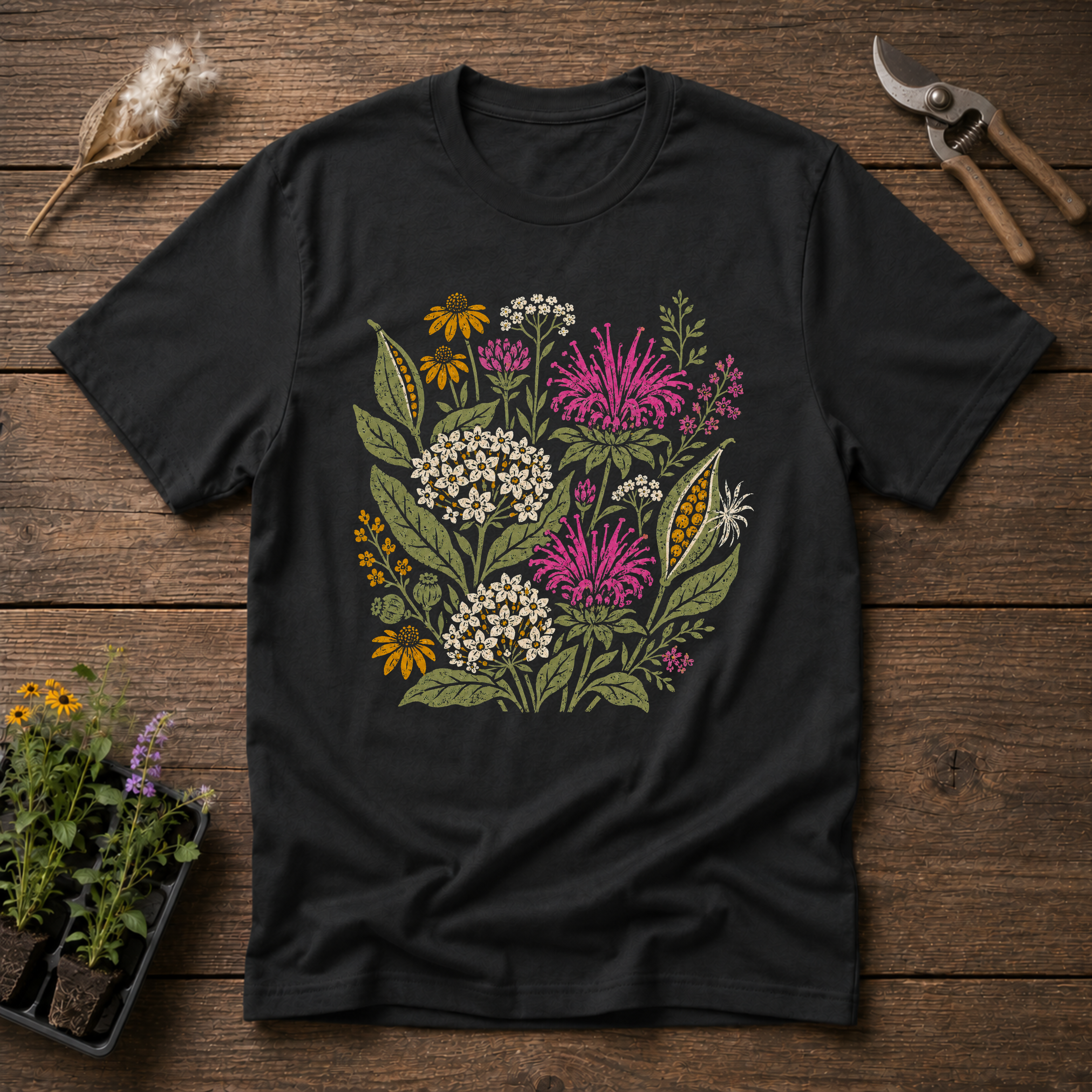Vintage Botanical Wildflowers T-Shirt