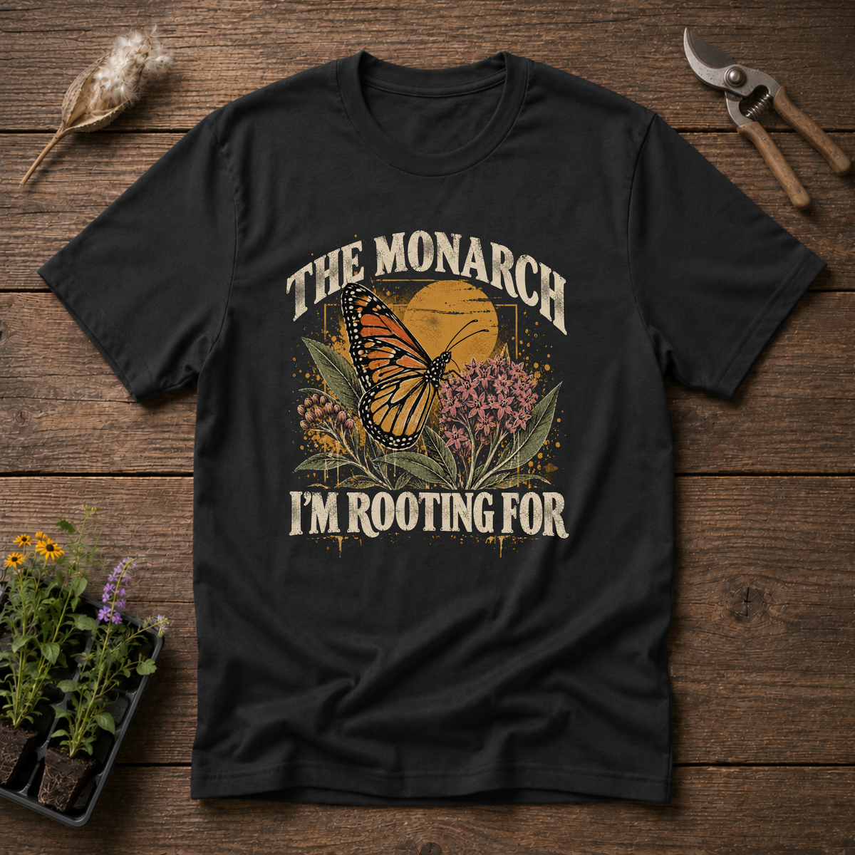 Rooting For Monarchs T-Shirt in Black