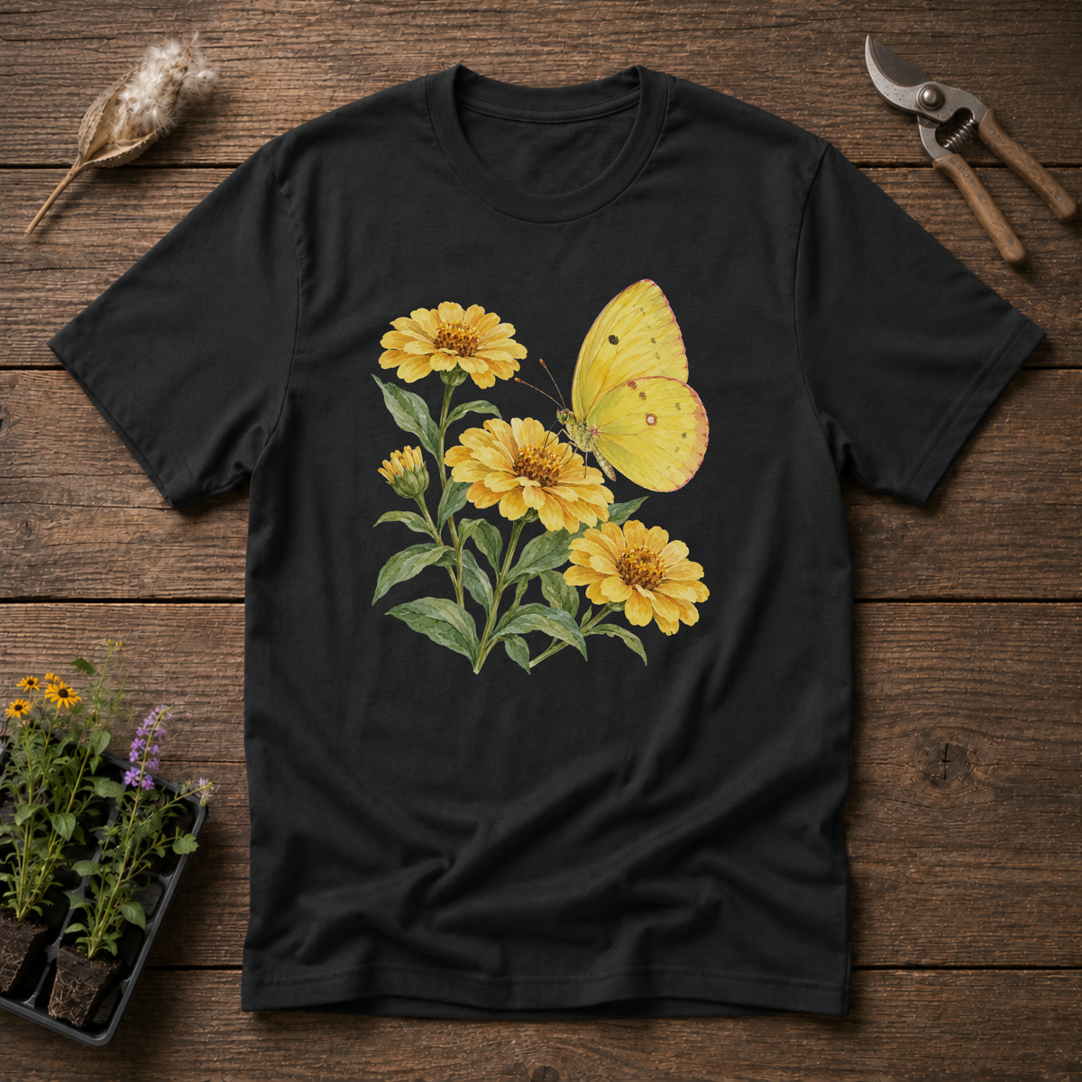 Cloudless Sulphur Zinnias T-Shirt