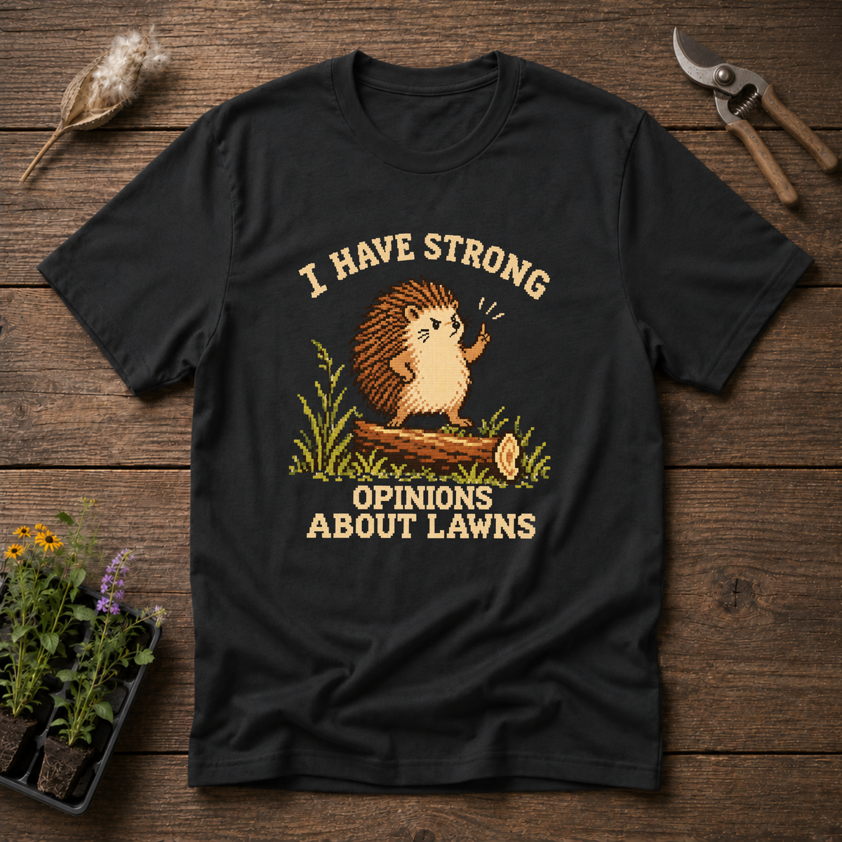Strong Lawn Opinions T-Shirt in Black