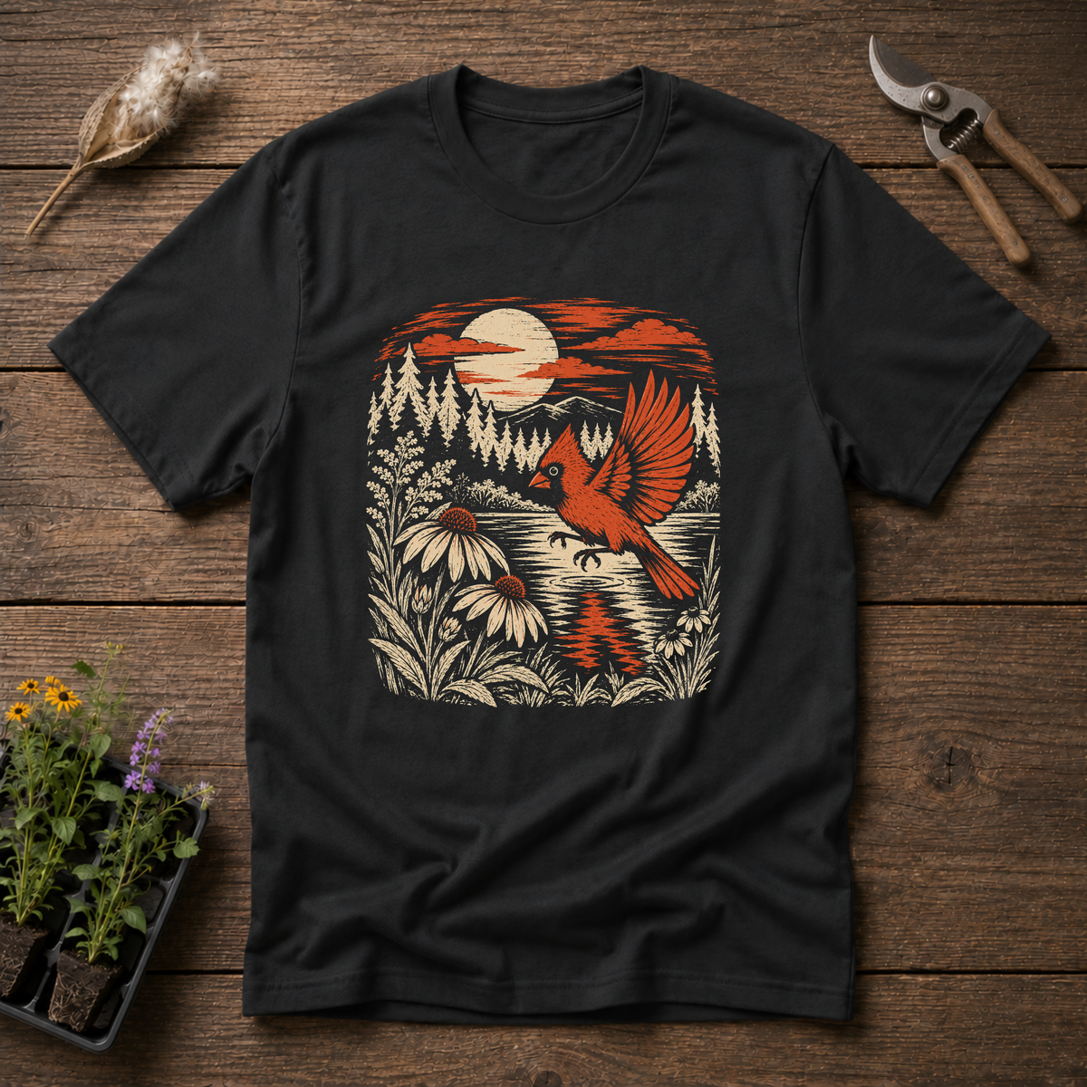 Cardinal Golden Hour T-Shirt in Black