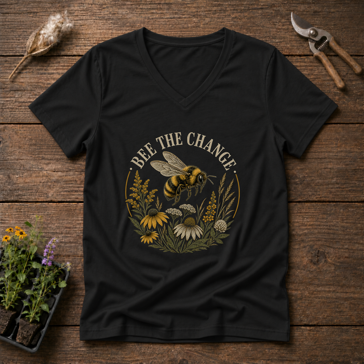 Bee The Change V-Neck Tee