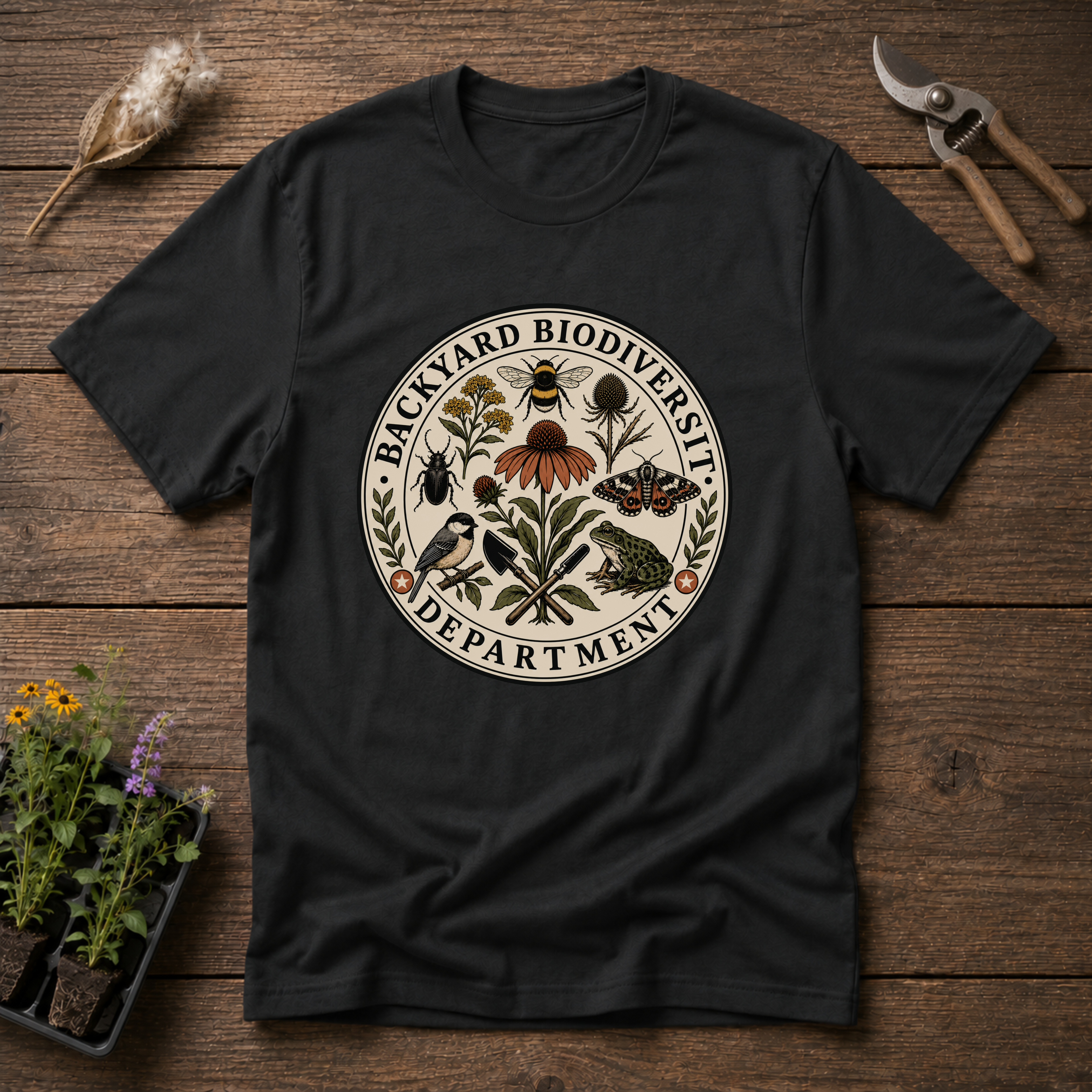 Backyard Biodiversity Department T-Shirt
