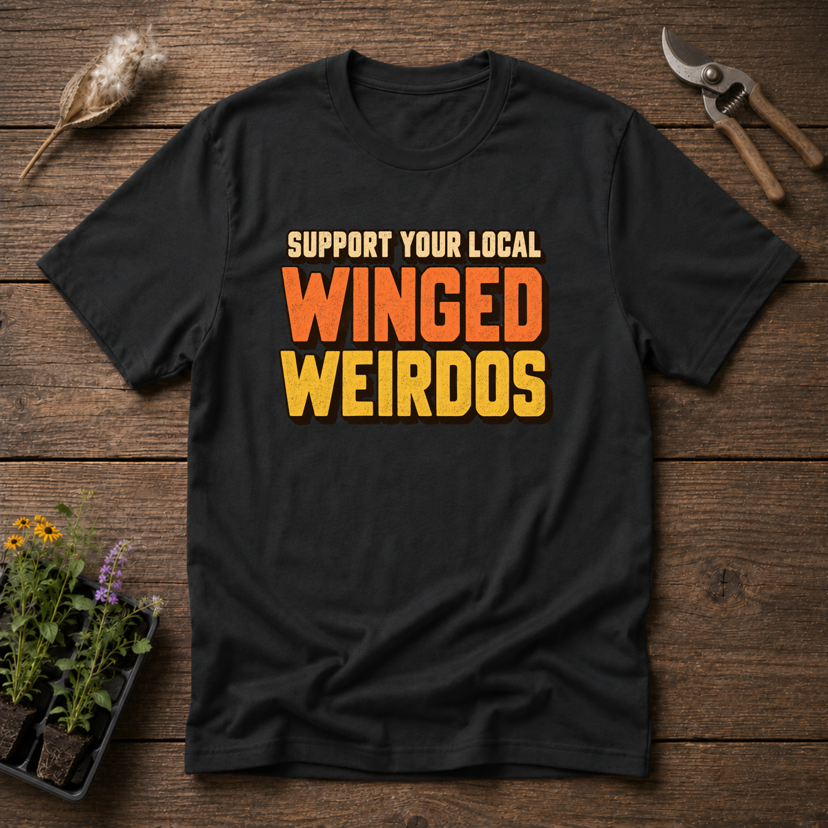 Support Winged Weirdos T-Shirt in Black