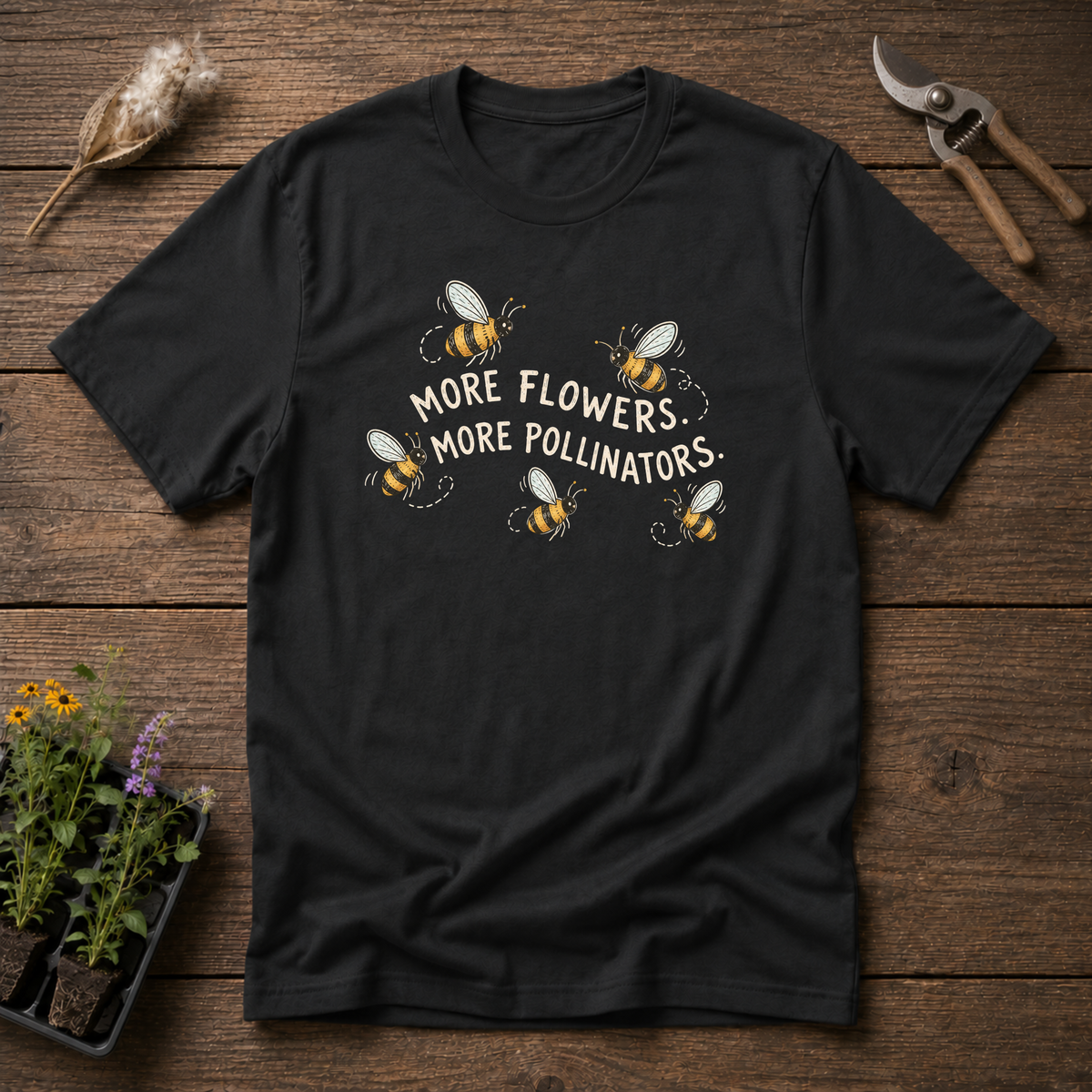 More Pollinators T-Shirt in Black