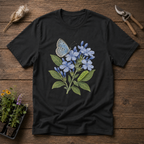 Cassius Blue Butterfly T-Shirt in Black
