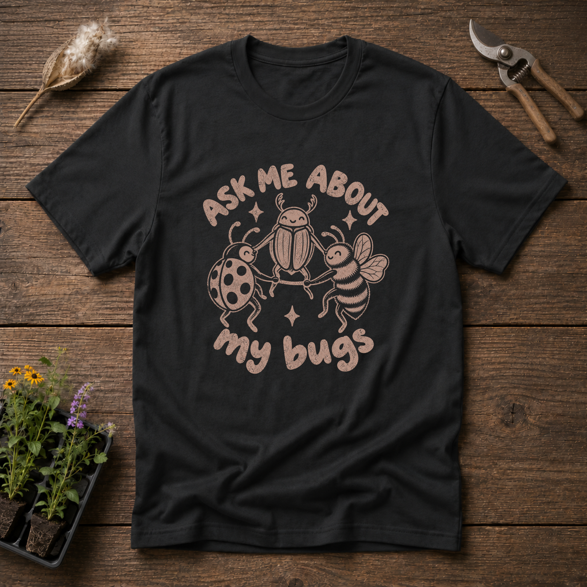 Bug Questions T-Shirt in Black
