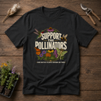 Support The Pollinators T-Shirt in Black