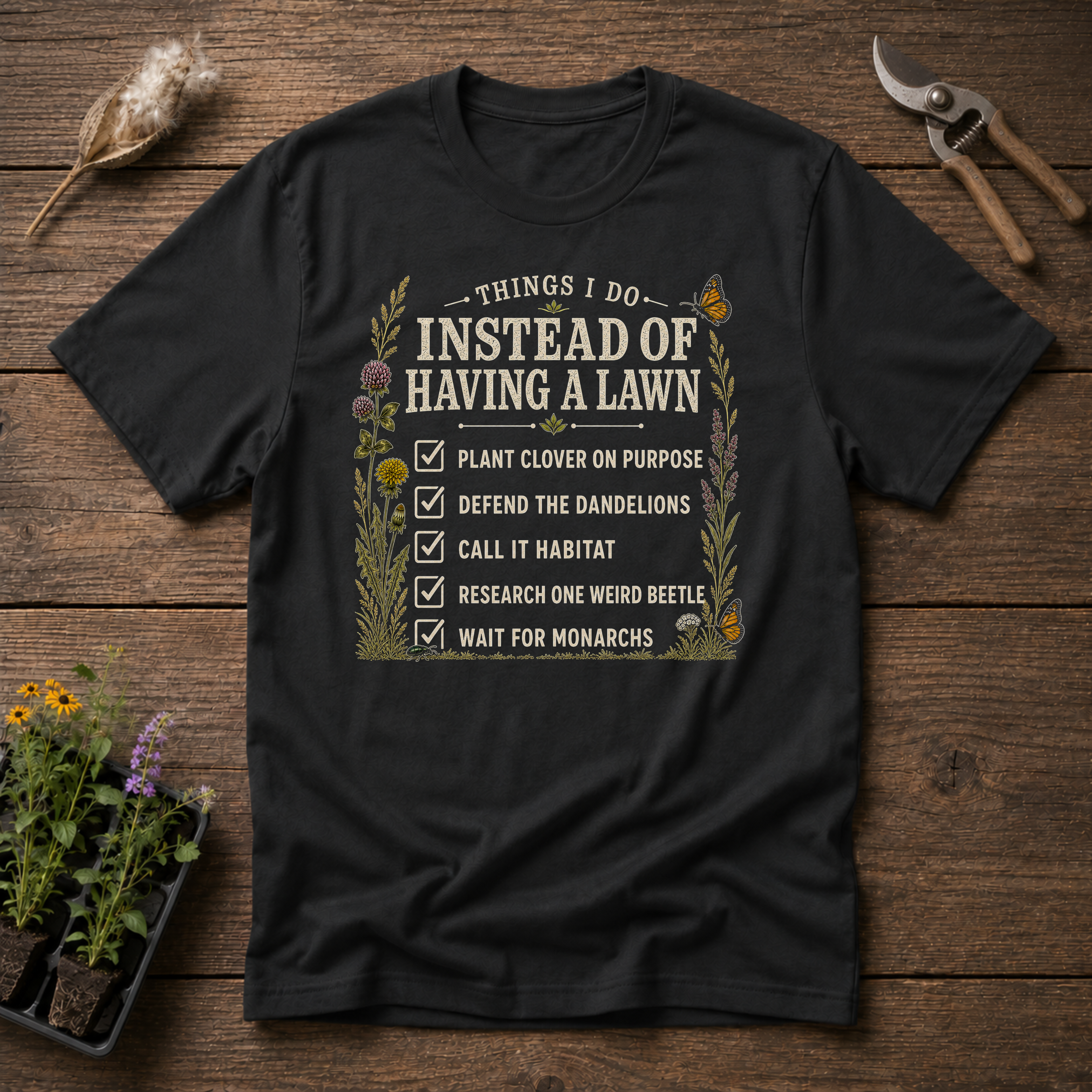 Things I do Instead Of Having A Lawn T-Shirt