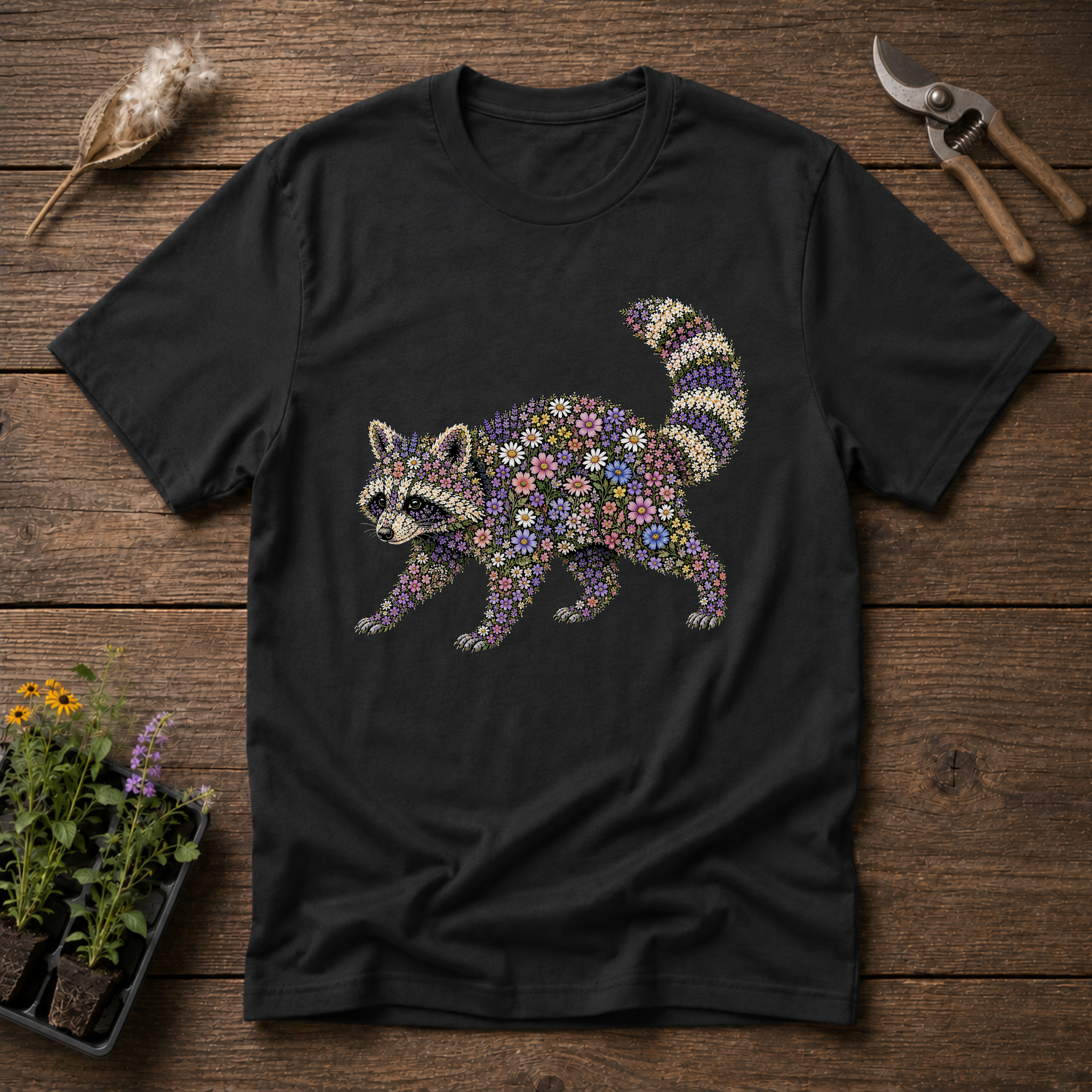 Wildflower Raccoon T-Shirt