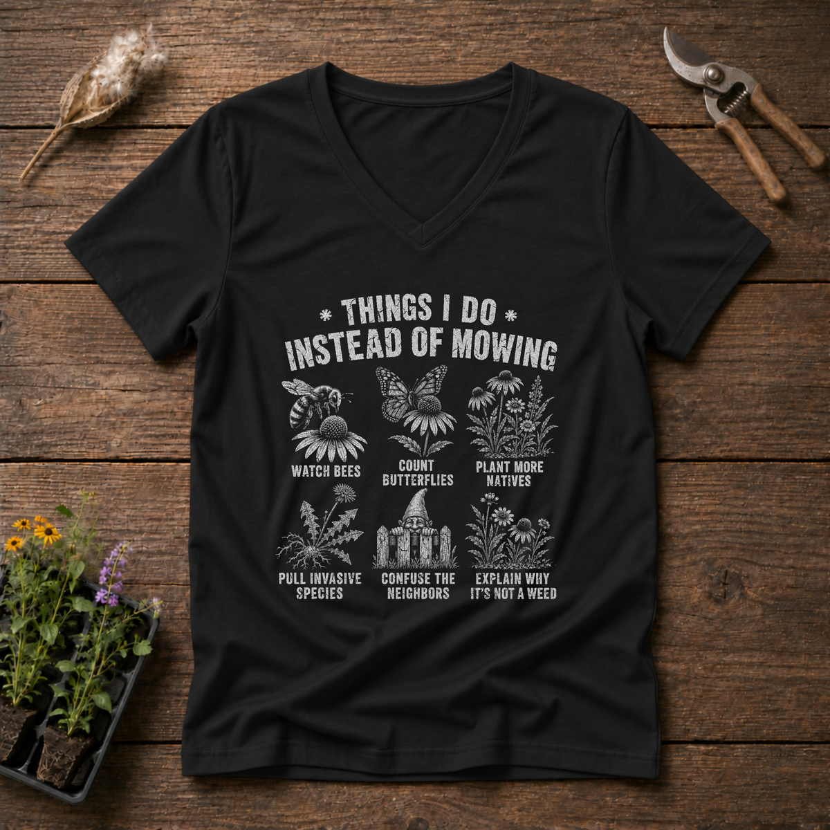 Skip Mowing V-Neck Tee
