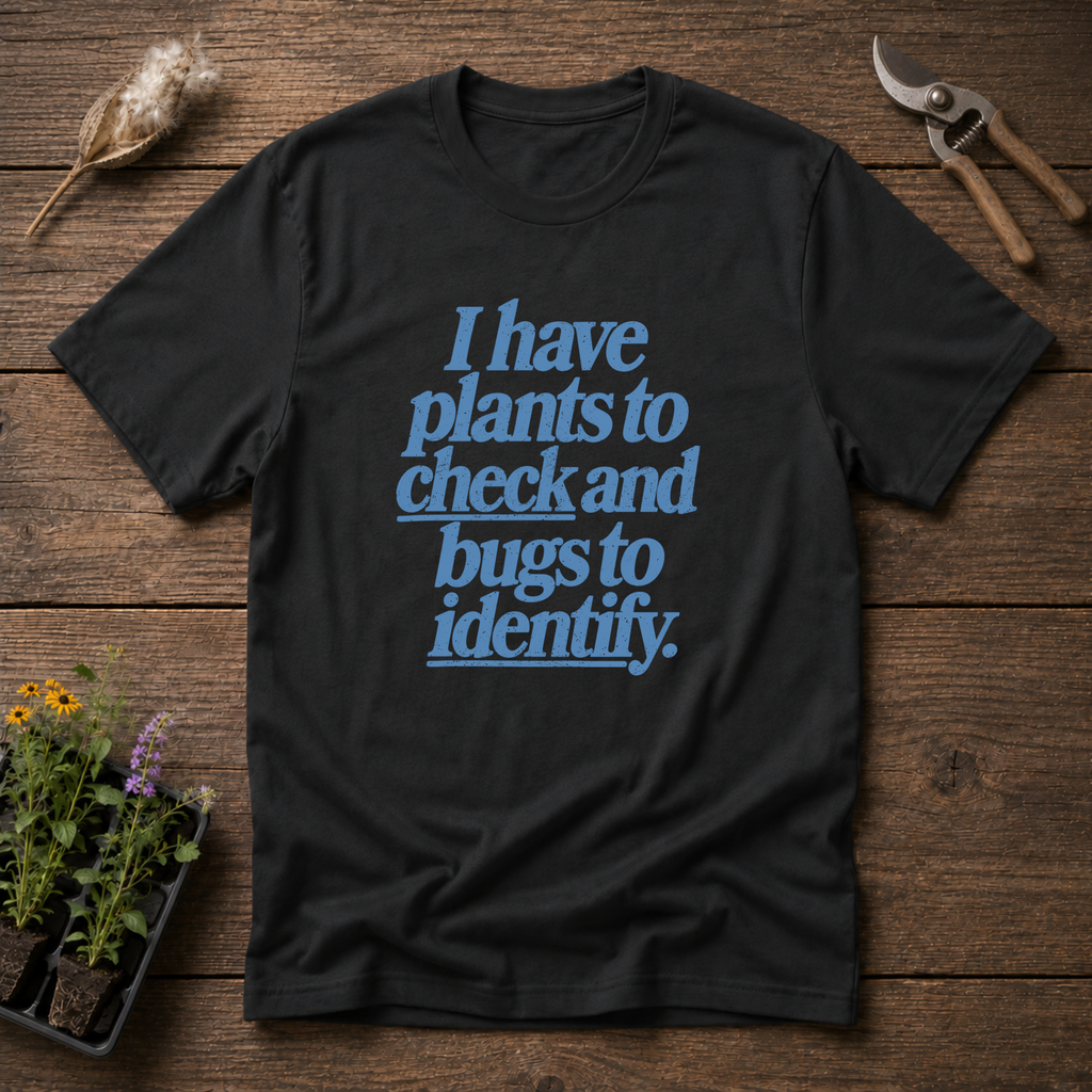 Plants To Check T-Shirt in Black