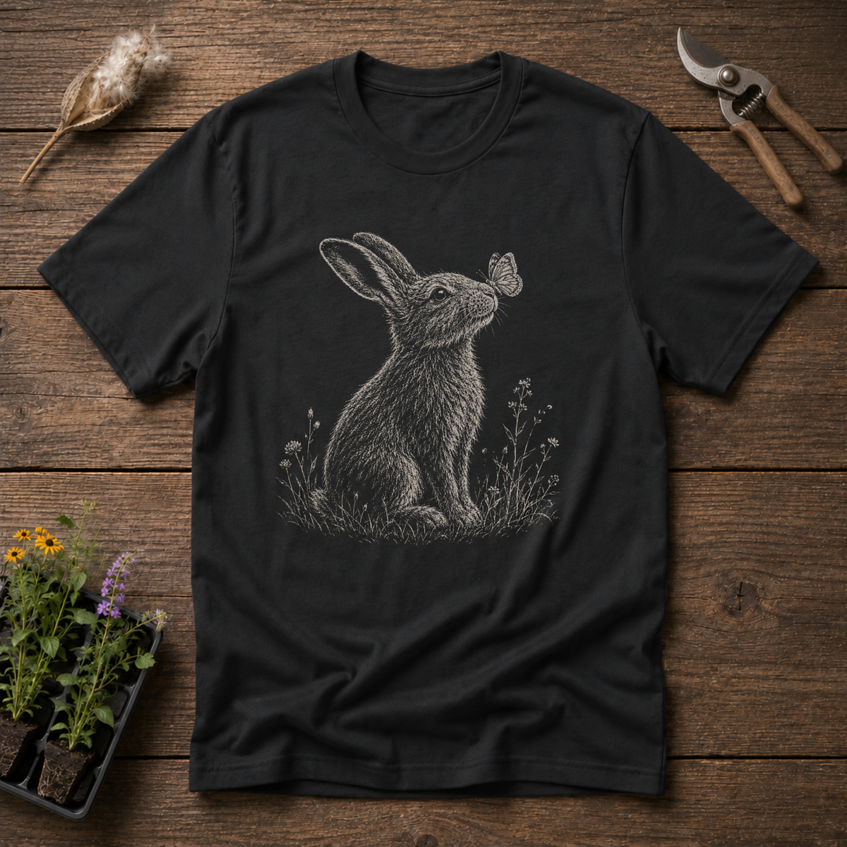 Hare & Butterfly Kiss T-Shirt
