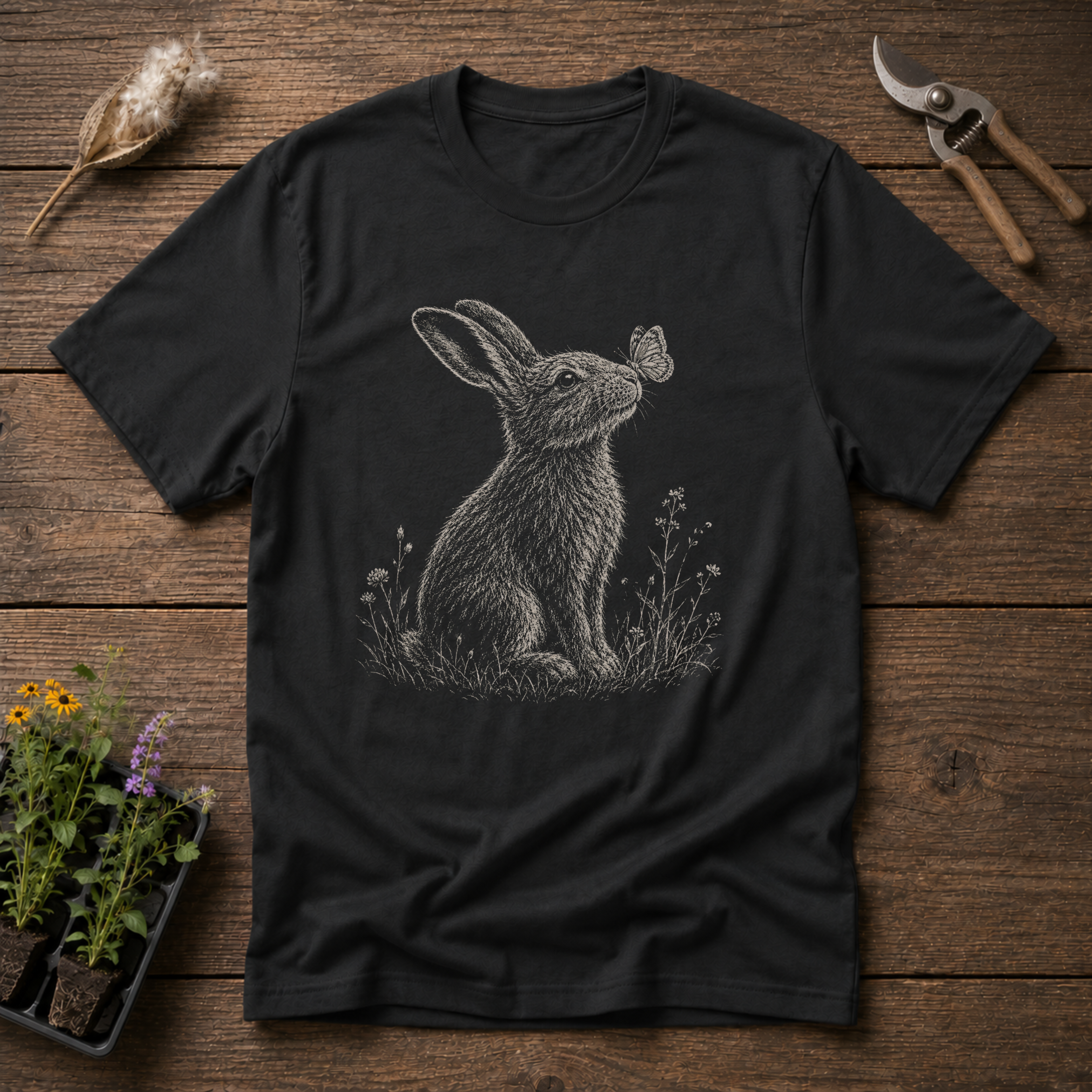 Hare & Butterfly Kiss T-Shirt