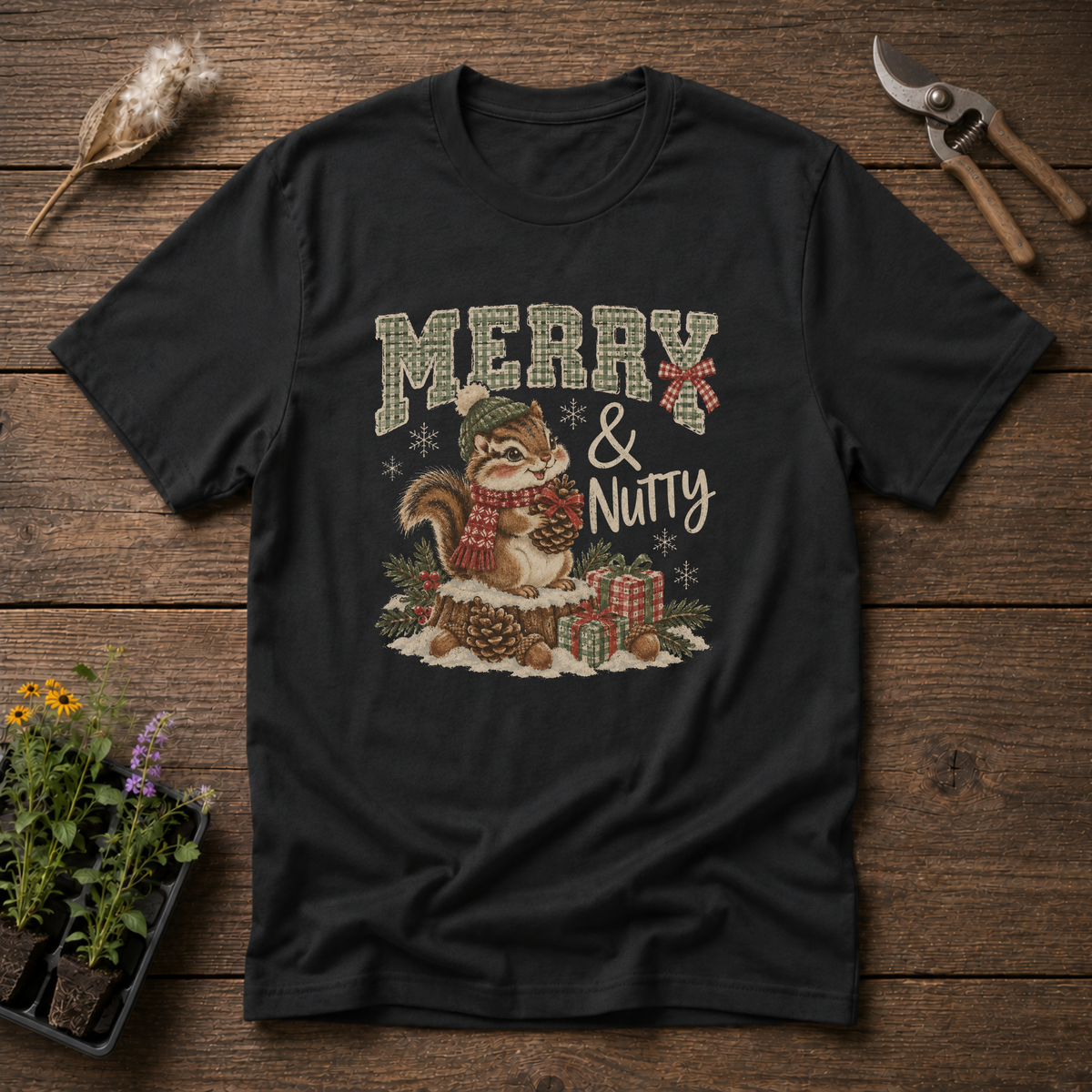 Merry & Nutty T-Shirt in Black