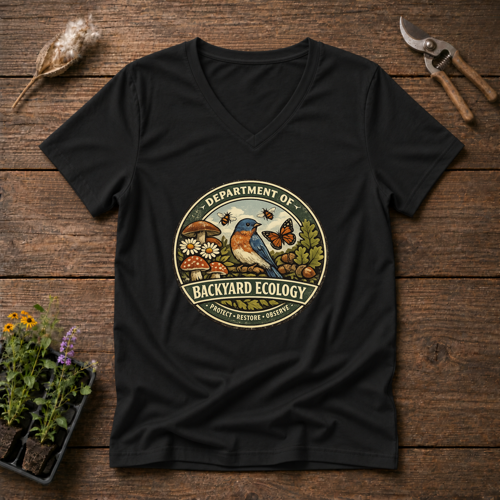 Backyard Ecology V-Neck Tee