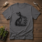 Scribble Hare Milkweed T-Shirt in Charcoal
