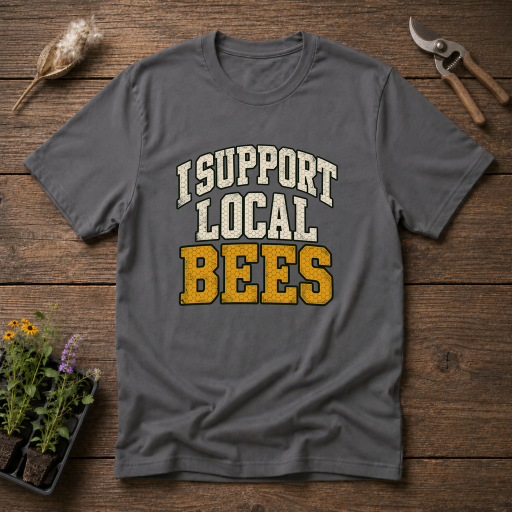 Support Local Bees T-Shirt in Charcoal