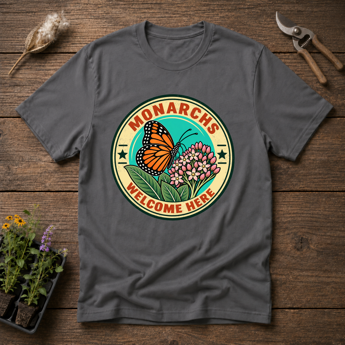 Monarchs Welcome T-Shirt in Charcoal
