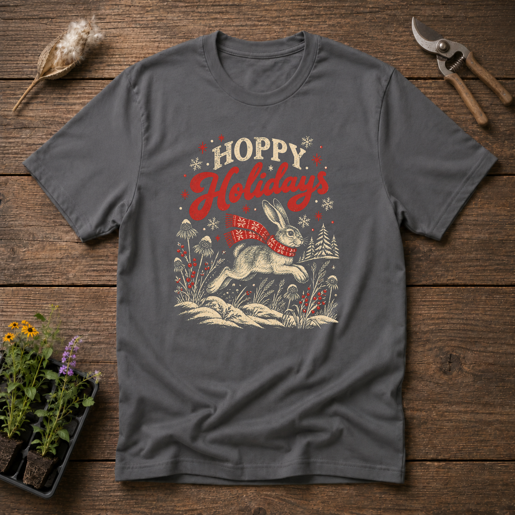 Hoppy Holidays T-Shirt in Charcoal