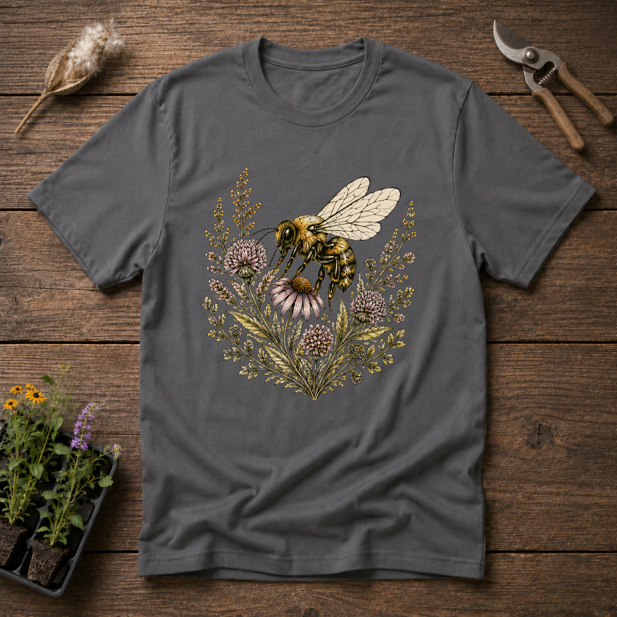 Honeybee Wildflower Wreath T-Shirt