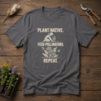 Plant Feed Repeat T-Shirt in Charcoal