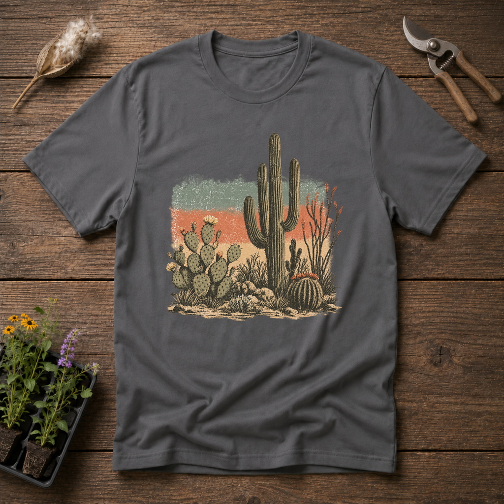 Desert Cacti T-Shirt in Charcoal