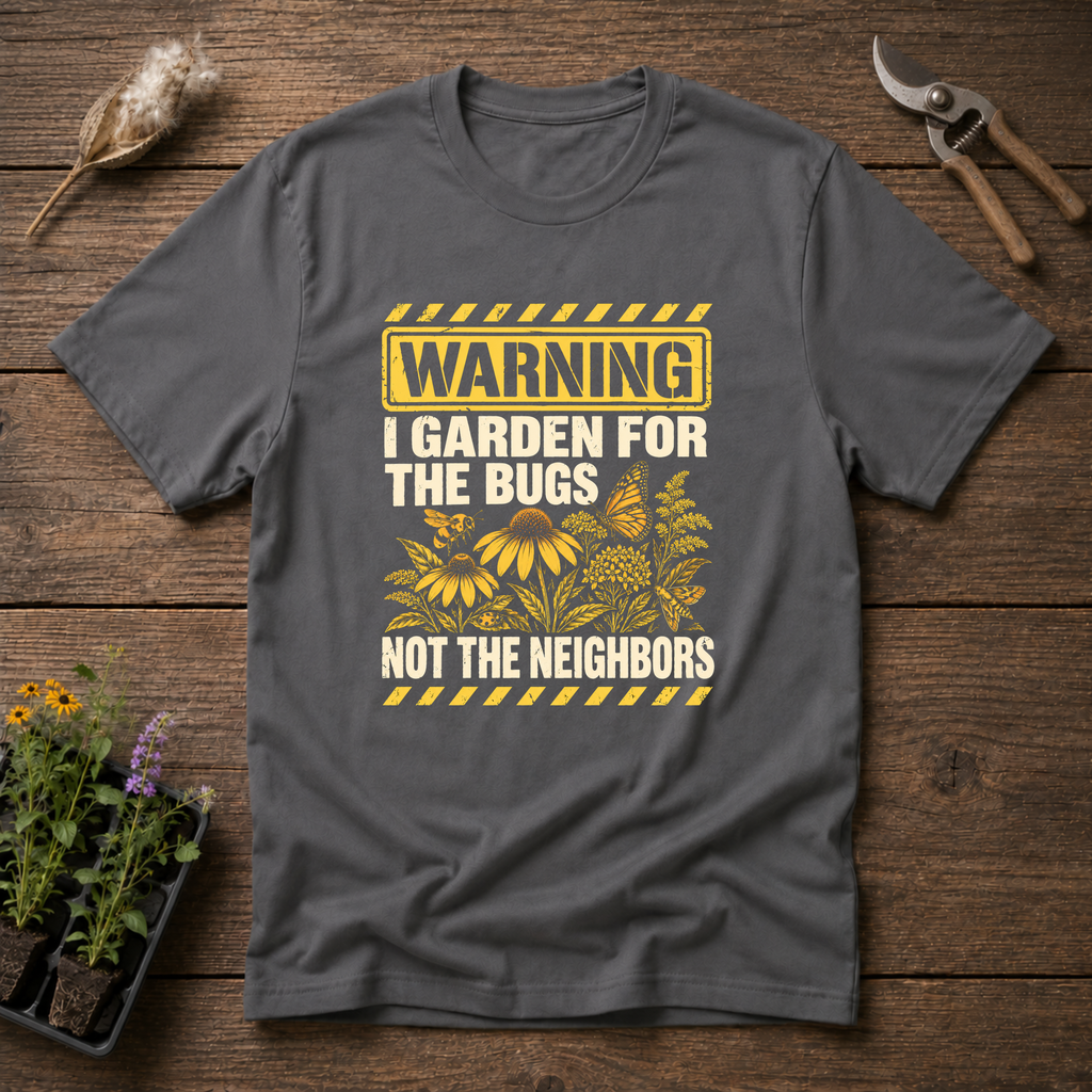 Bugs Over Neighbors T-Shirt in Charcoal