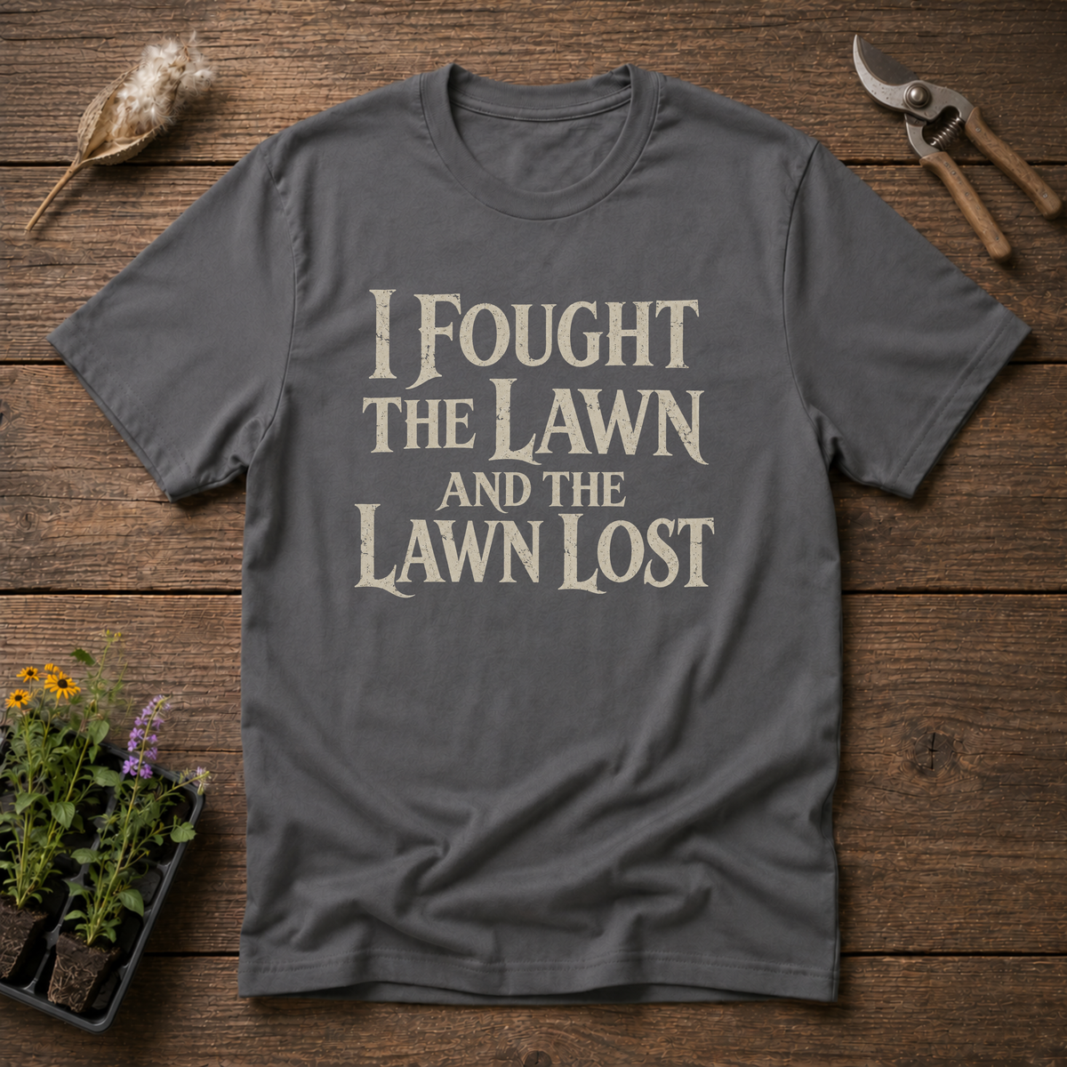 The Lawn Lost T-Shirt in Charcoal