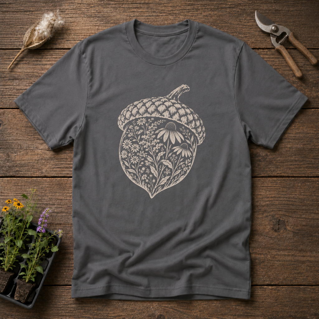 Acorn Wildflower T-Shirt in Charcoal