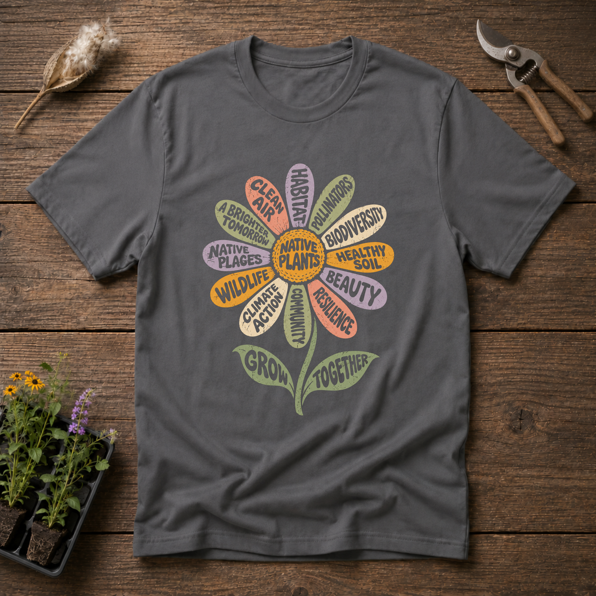 Native Matters T-Shirt in Charcoal