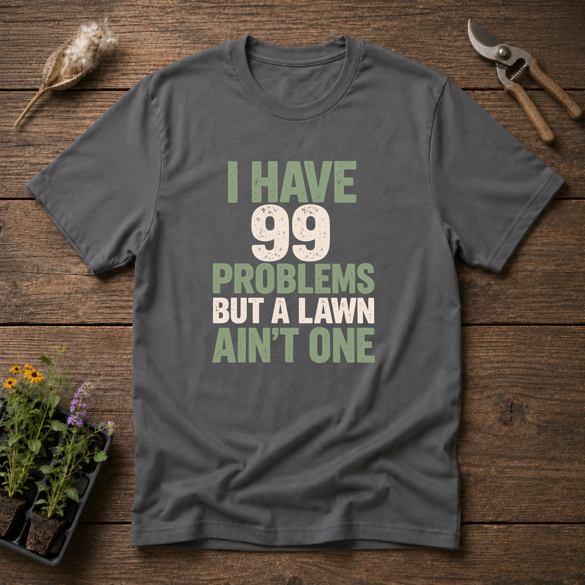 Lawn Problem-Free T-Shirt in Charcoal