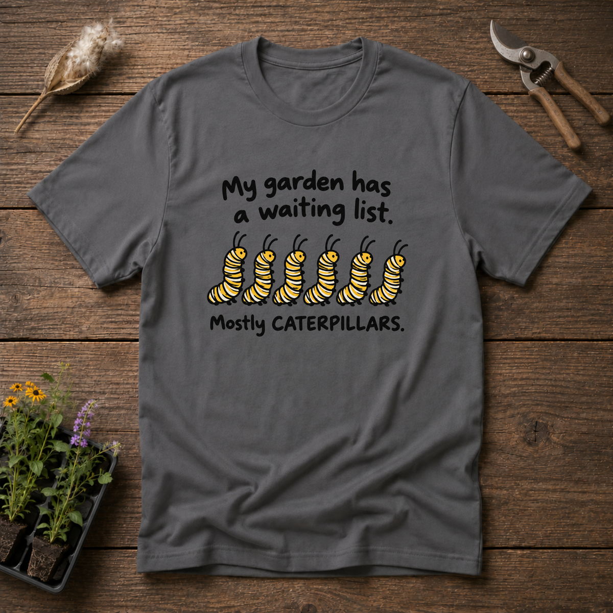 Caterpillar Waiting List T-Shirt in Charcoal